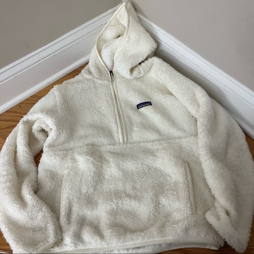 Patagonia Los Gatos Half Zip White Fleece Size Medium